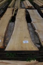 A length of Oak Rough Cut timber 18" wide x 126" long.