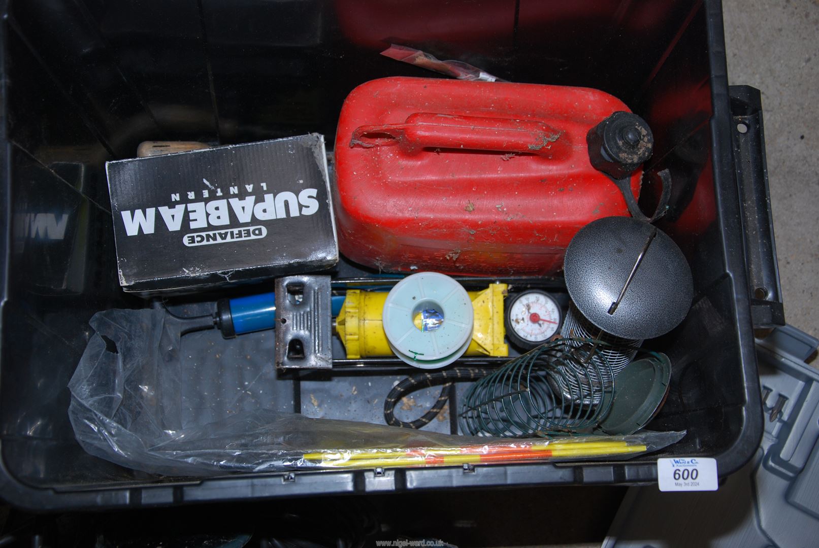 A 12 volt "Driver" cordless Drill, lights, fuel can, etc. - Image 2 of 2