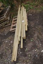 A quantity of tanalised capping timber in assorted lengths.