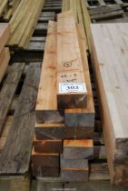 Eleven lengths of Cedar timber 4 1/2" x 3" x 45" long.