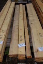 Eight lengths of softwood timber 2 @ 3" x 1", 4 @ 4" x 1" and 2 @ 5" x 1" all 96" long.