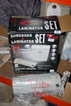 A Shredder and a Laminator, boxed.