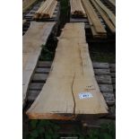 A length of Oak Rough Cut timber board 18" wide x 126" long.