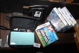 A Nintendo DS with games, Super Mario.