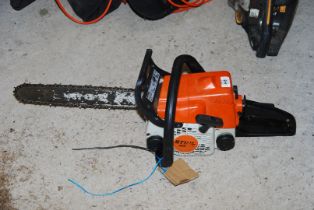 A Stihl ISI70 Chainsaw with 12" cutter bar.