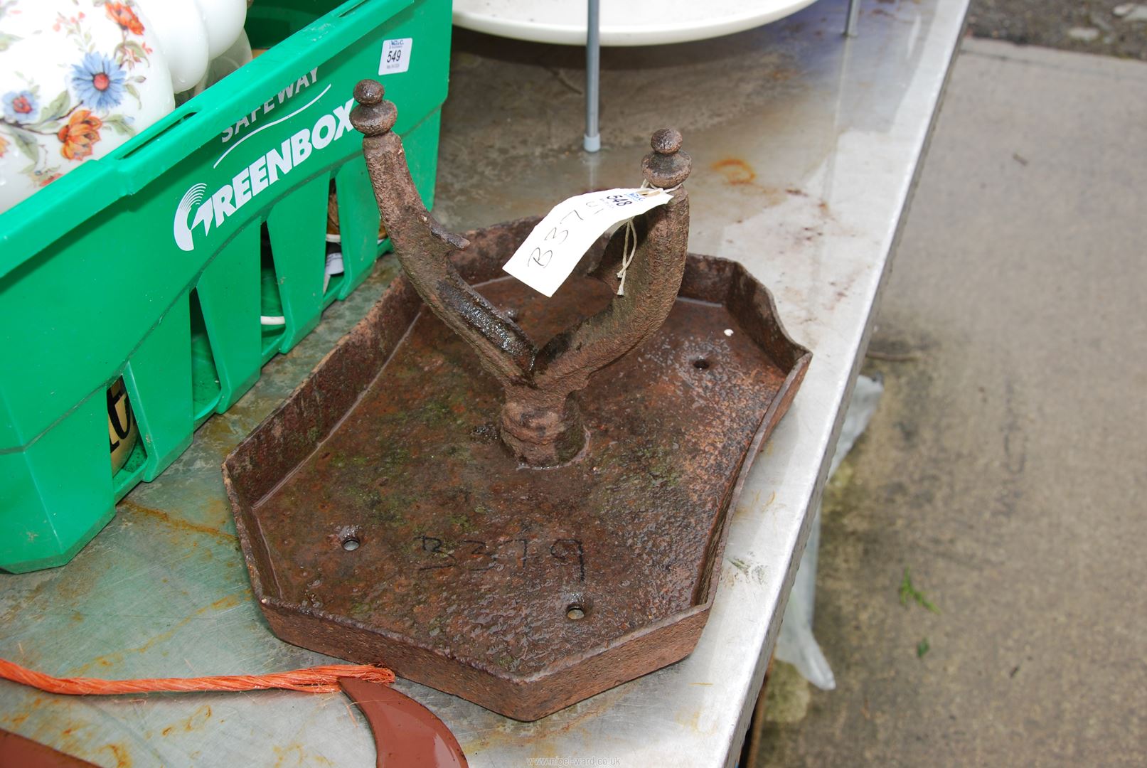 A cast iron boot scraper.