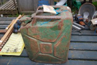 A W.D 1951 Military jerry can.