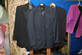 A quantity of Gents clothing including Next & John Collier jackets, waistcoat 40R and trousers 38R.