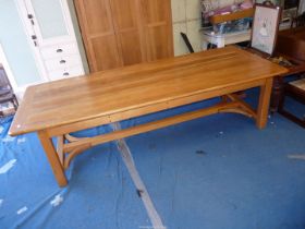 A most substantial Oak Dining Table, with one piece top, 10' long x 48'' wide x 31" high.