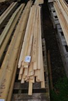 50 lengths of softwood battens 2" x 1/2" x 102" long.