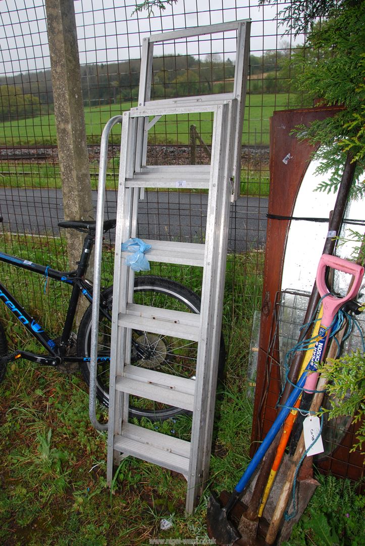 An aluminium loft ladder.