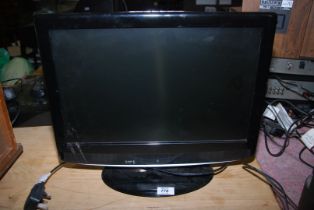 A small 18" TV with built in DVD player.