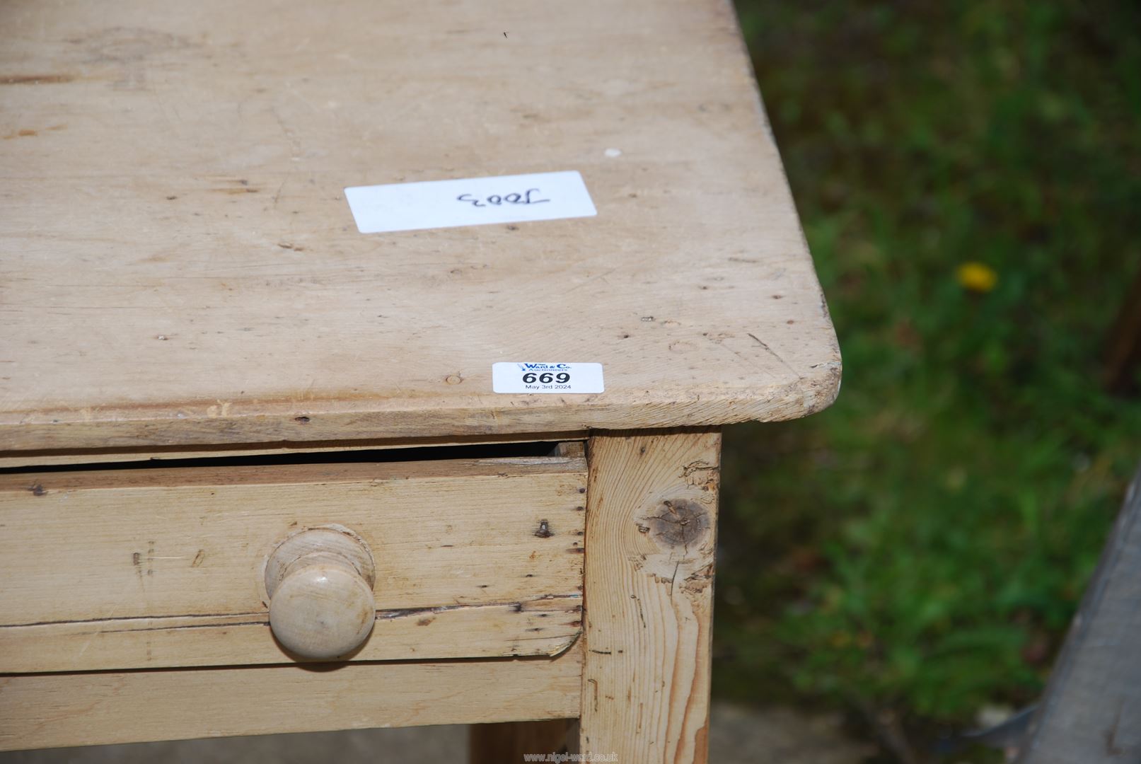 A pine hall table with drawer. - Image 2 of 2