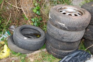 Four Wheels and tyres, plus two tyres R14-185.