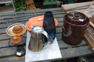 Coffee pot, urn, chicken crock, scales etc.