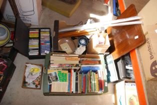 An Ice cream maker, screw leg table, tapes including Pink Floyd, books, etc.