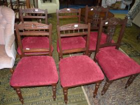 A set of four Mahogany framed dining Chairs and a pair of Edwardian Mahogany framed dining Chairs,