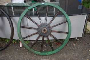 A spoked Cart wheel, 45" diameter. ***VAT will be added to the hammer price of this lot.