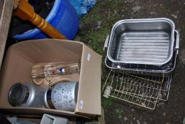 Stainless Steel cookware, billy cans, plate racks, etc.