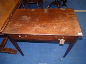 A Mahogany side table with frieze drawer, 33'' x 18 1/2'' x 29'' high.