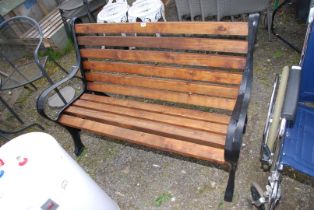 Cast iron ended strong slatted Garden bench, 50 1/2" wide x 31" high,