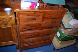 An Eastern hardwood Chest of four long and two short drawers.
