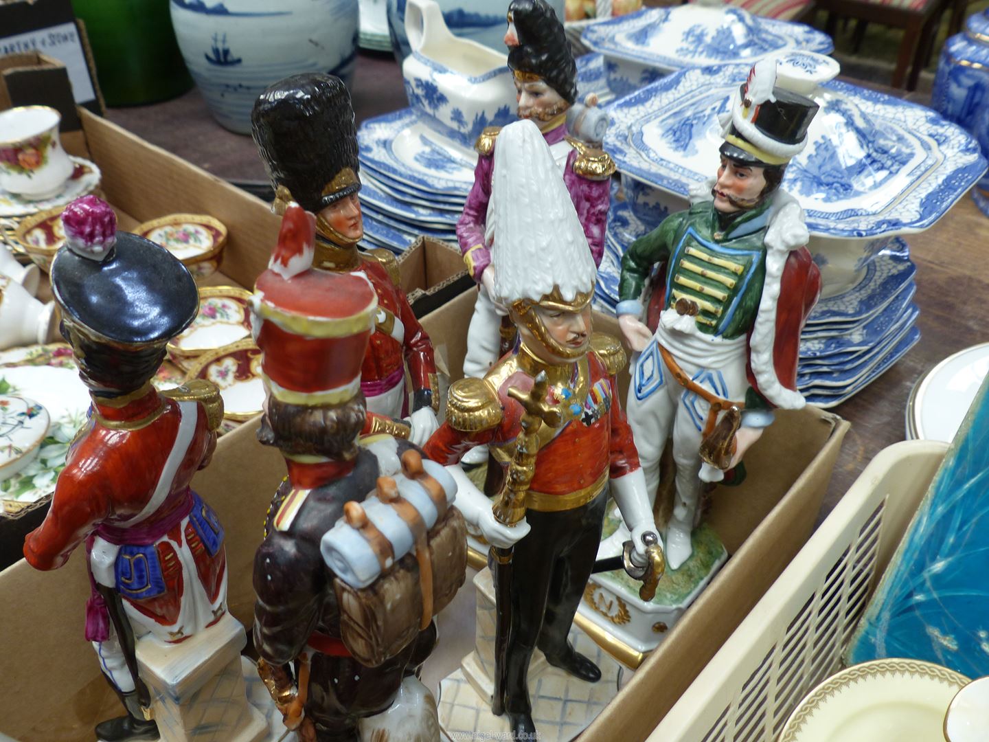 Six large and one small Military soldier figures including; Royal Doulton 'Lifeguard', - Image 2 of 3