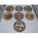 7 Wedgwood Bradex plates titled Legend of King Arthur his life story,