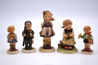Five Goebel 'Hummel' figures including; Which Hand, Busy Student, etc.