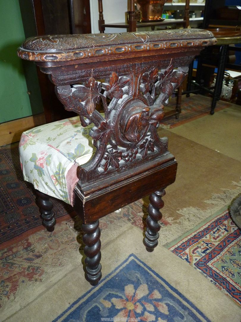 A most unusual Oak framed Side Chair standing on mirrored twist legs, - Image 4 of 25