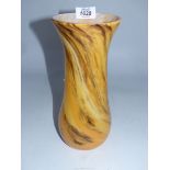 An Isle of Wight Alum bay hand blown vase in shades of orange and yellow 11" tall.