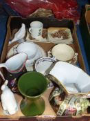 A quantity of china including Braithwaites fairy lusterware, Cumbria Jug, two Nao ducks,