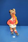 A Deans/Gwentoy Group Welsh Dragon Rugby Union mascot Soft Toy, 19'' tall.