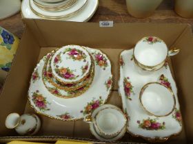 A quantity of Royal Albert 'Old Country Roses' including; cups, saucers, jug, cake, sandwich plate,