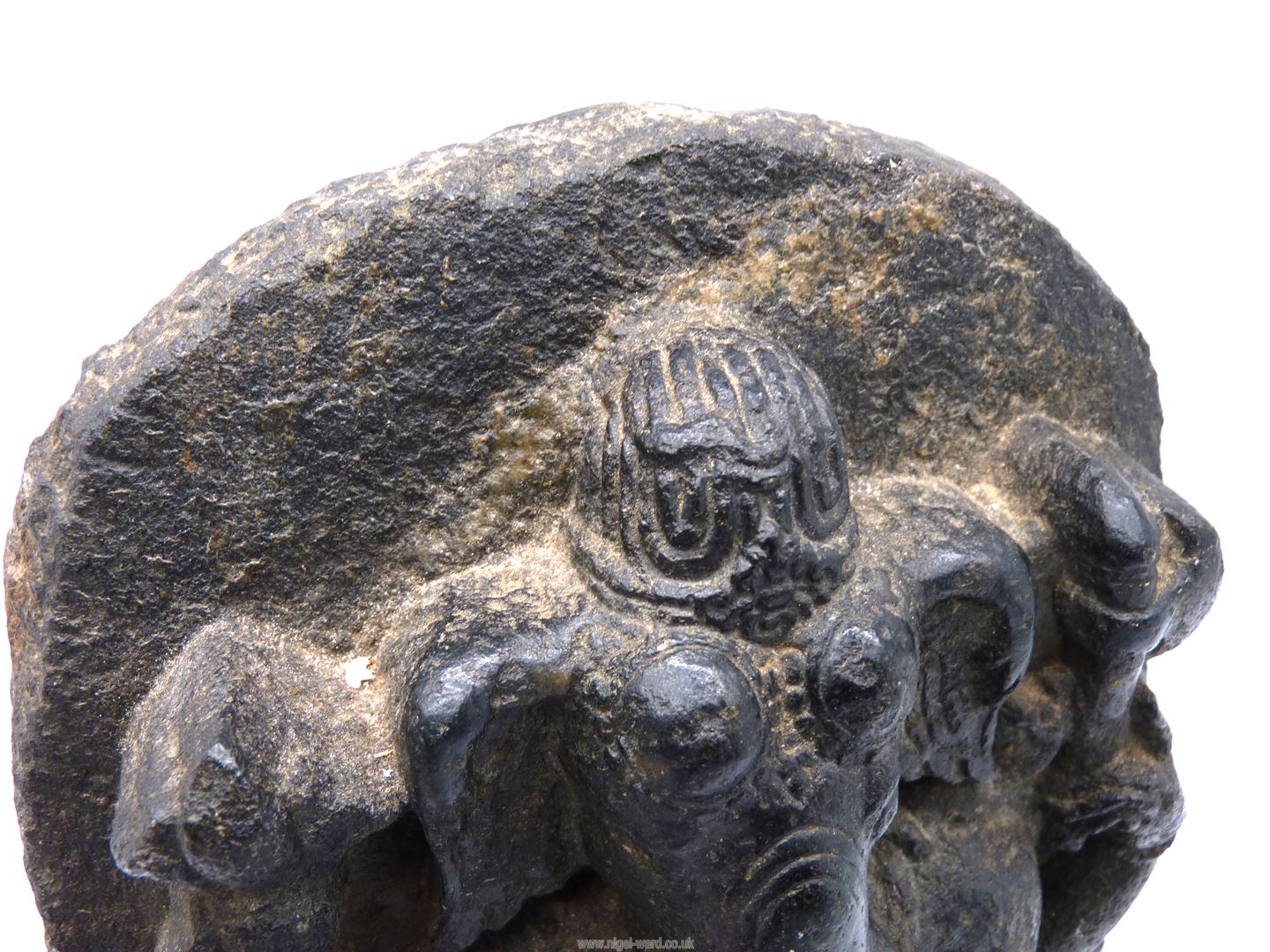 A rare and very early Indian black stone stele, carved with a figure of Ganesh, - Image 13 of 13