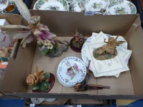 A quantity of Fairy theme display plates and figures including; Wedgwood, Shudehill, Leonardo, etc.