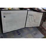 Two framed Indentures; one dated 1890 of a sketched plan of Salisbury Road,