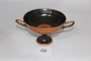A very good ancient Greek pottery Kylix cup, 6th c. BC.