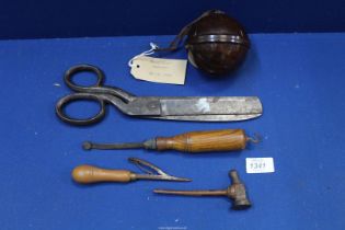 A large Sheffield made Scissors probably a leather worker's,