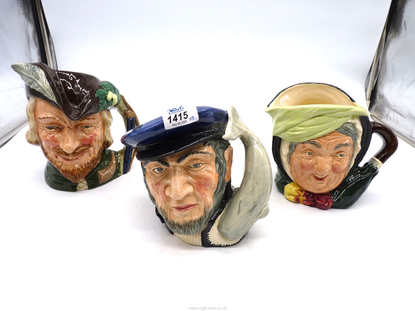 Three Royal Doulton large character jugs - Captain Ahab D6500,