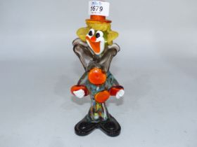 A Murano style glass clown