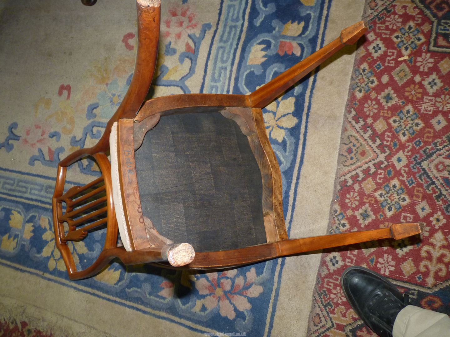 Two fine quality shield back Chairs, (one an armchair), - Image 3 of 5