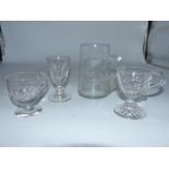A small quantity of antique glass including; 19th Century custard cups,