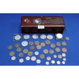 A quantity of old coins including; Cartwheel penny and Sixpences, plus a quantity of Crowns,