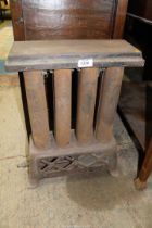 A cast iron and steel tubed gas fire/heater, 21'' high x 15'' x 6''. ***V.A.T.