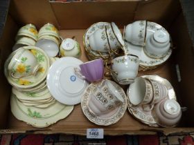 Three part teasets including Rosalyn,