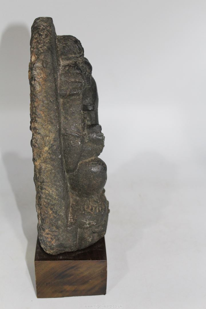 A rare and very early Indian black stone stele, carved with a figure of Ganesh, - Image 2 of 13