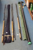 Three Fishing Rods including; 15ft Hardy Salmon Fly Graphite De Luxe, 15ft Sage Graphite III,