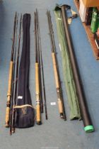 Three Fishing Rods including; 15ft Hardy Salmon Fly Graphite De Luxe, 15ft Sage Graphite III,
