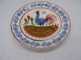 A Llanelly Pottery "Cockerel" Plate, 9 1/2'' diameter.